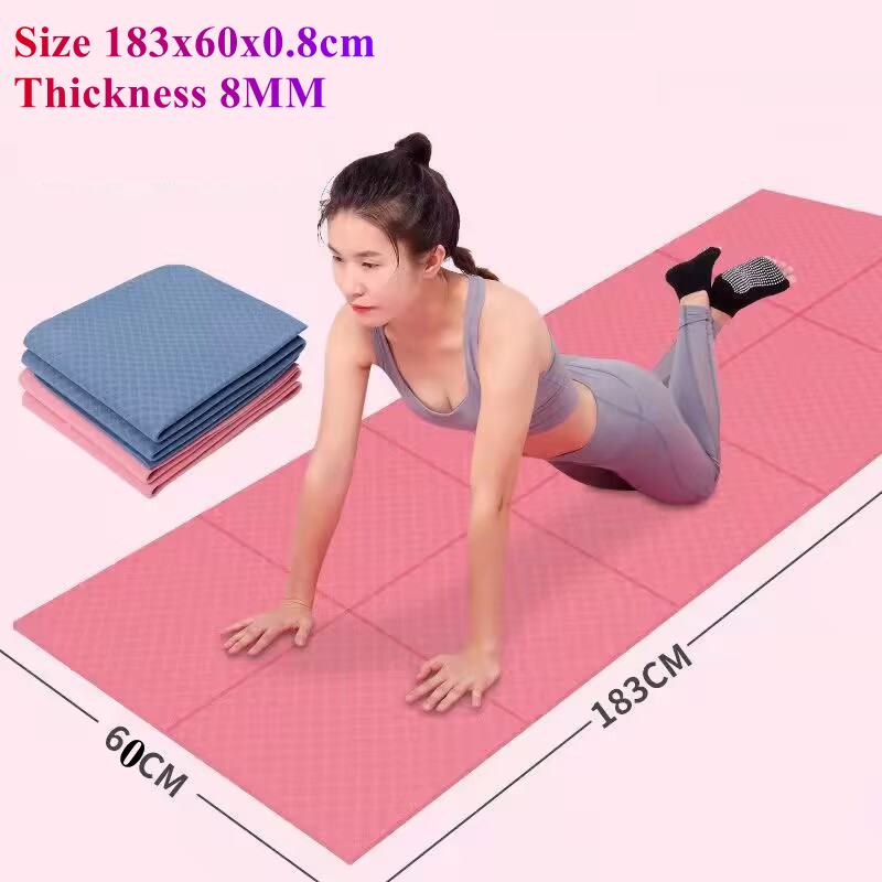 Pilates Yoga Matte - Fold Portable 183x60CM Yoga Matt 8MM