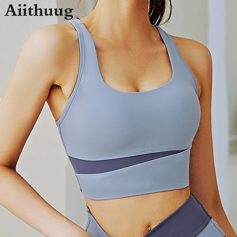 Pilates Yoga Joint - Aiithuug Yoga Crop Top Splicing Joint
