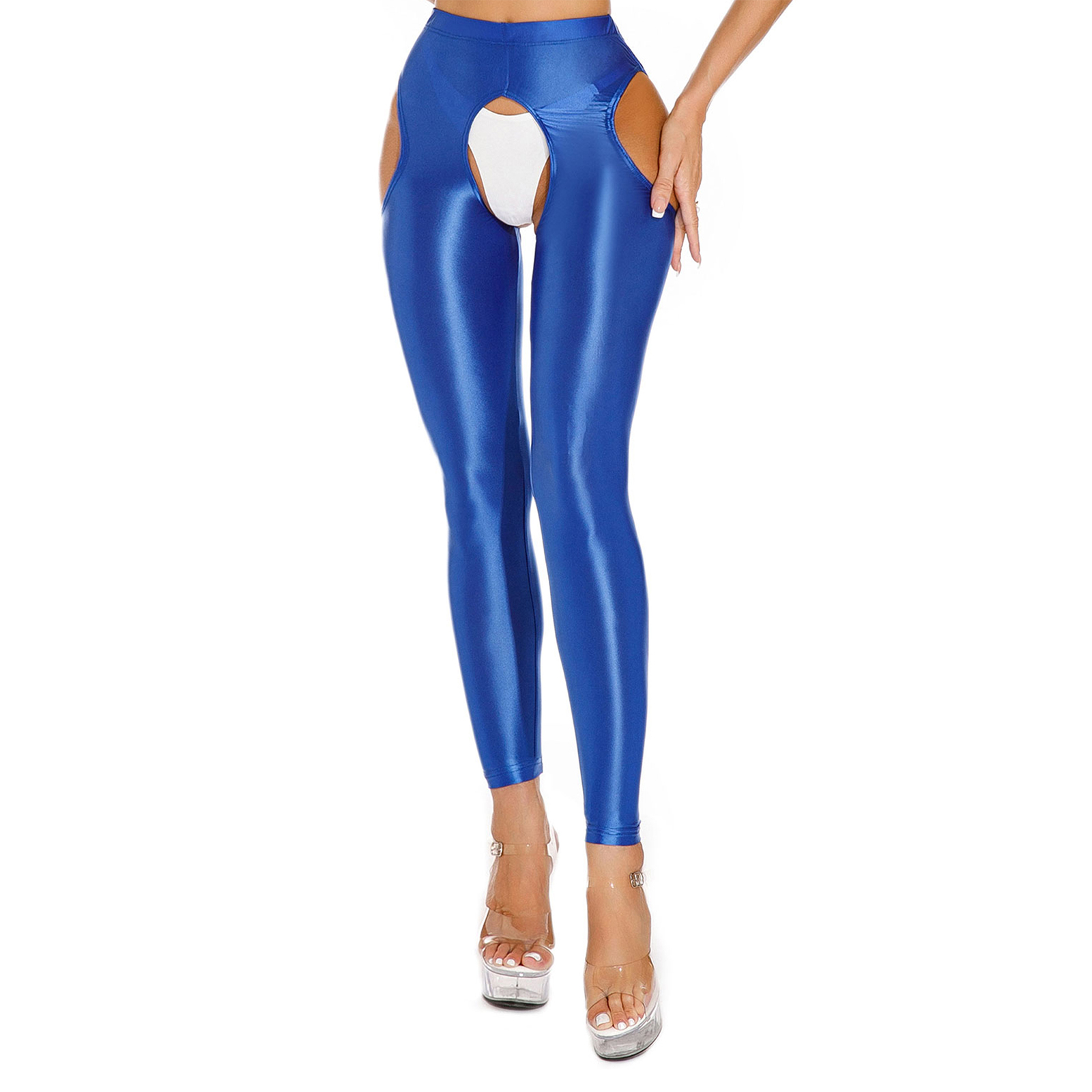 Womens Glossy Cutout Leggings  - Pilates Yoga Leggings review and price