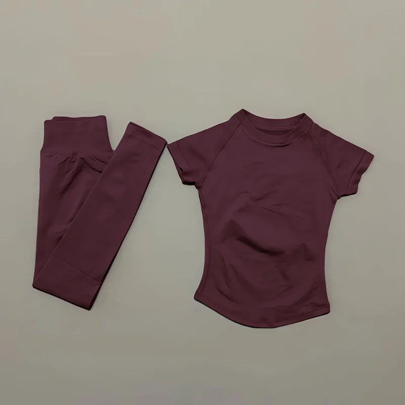 2Piece Gym Set Women Raglan Sh - Pilates Yoga Clothes review and price