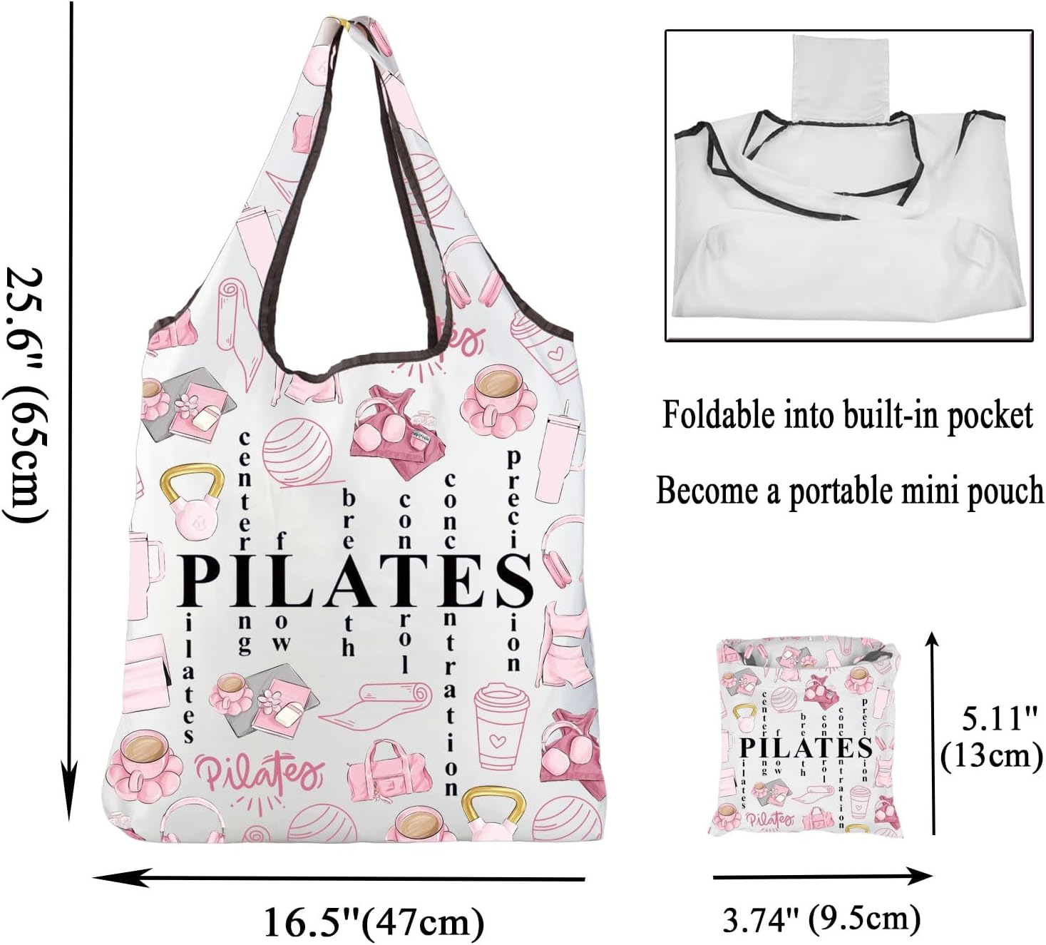 Pink Pilates Tote Bag Gifts fo - Pilates Yoga Instructor review and price