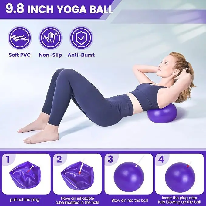 Pilates Ball Set Resistance Ba - Pilates Yoga Ball Workout review and price